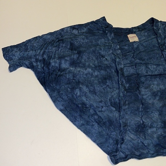 Gypsy 05 Blue Tie Dyed Cotton Boho Kimono - Women’s Size Large - Picture 2 of 8